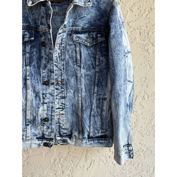 Rolling Paper Vintage Large Distressed Acid Wash Denim Women’s Jean Jacket Boho - Picture 10 of 13